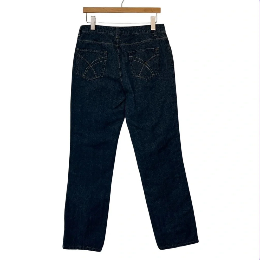 Natural Reflections Plaid Lined Dark Wash Jeans Size 6